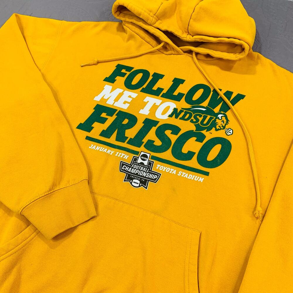 North Dakota Bison Hooded Sweatshirt National Championship Frisco Large Blue‎ 84